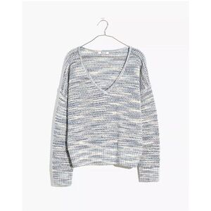 NEW Madewell Southbrook Open Stitch V Neck Pullover Sweater‎ | Space Dye | Small